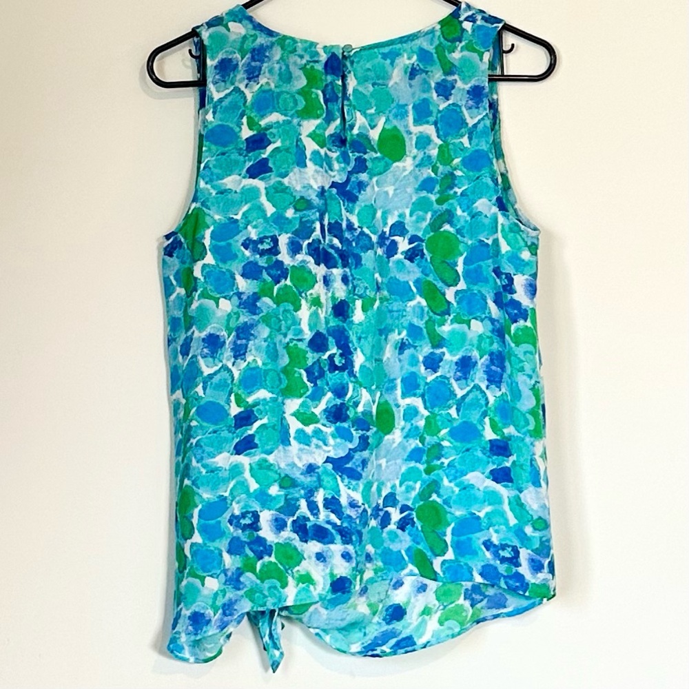 Rachel Zoe Vibrant Blue and Green Side Tie Tank Top - Size: Medium - Picture 8 of 8